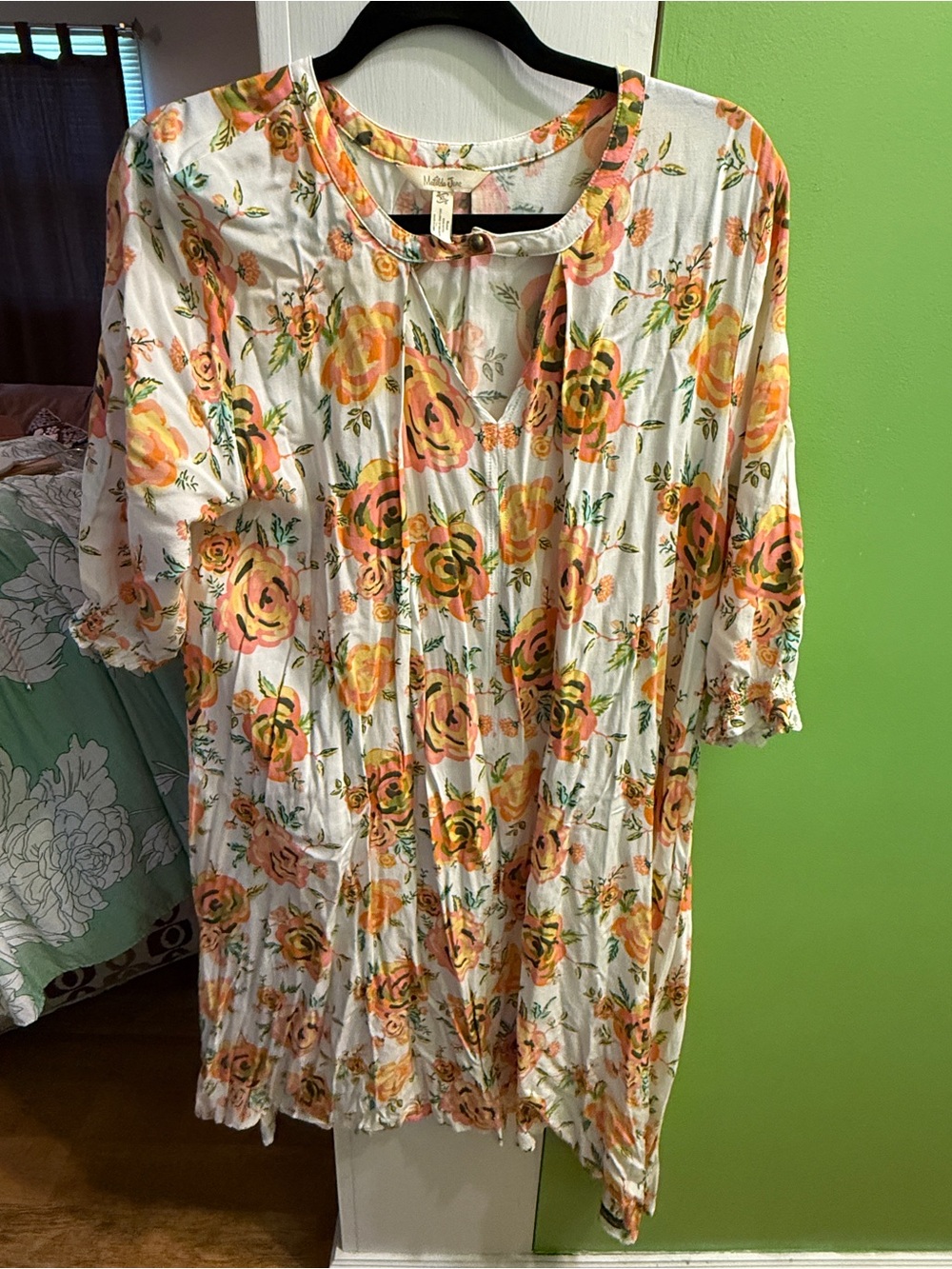 Matilda Jane Dress Tunic with Orange and Pink Floral Print
